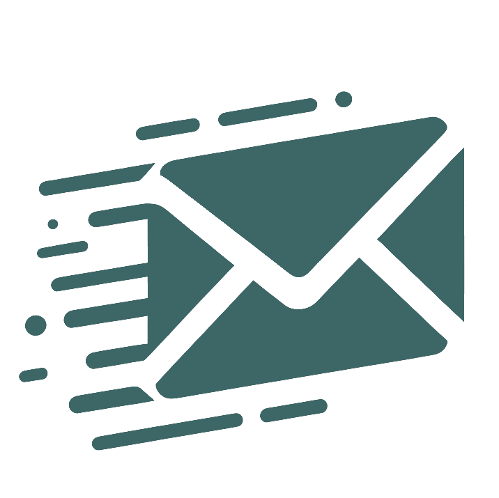 An email icon with motion lines behind it.